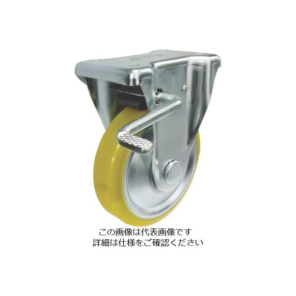 ヨドノ 中荷重用帯電防止ウレタンキャスター(ベアリング入)固定金具ストッパー付 EUW-KBZ75 1個 857-3329（直送品）