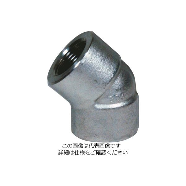 フジトク 45°エルボ 45E 25A ステンレス SUS304 ねじ込み 45E-PT-25A-SU4 1個 111-8523（直送品）