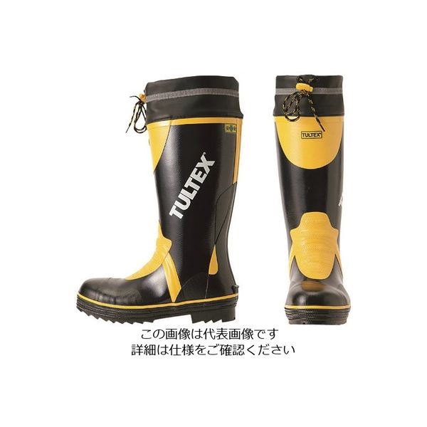 アイトス 糸入り安全長靴 ブラックXグリーン AZ4703-010-24.5 1足 217-0162（直送品）