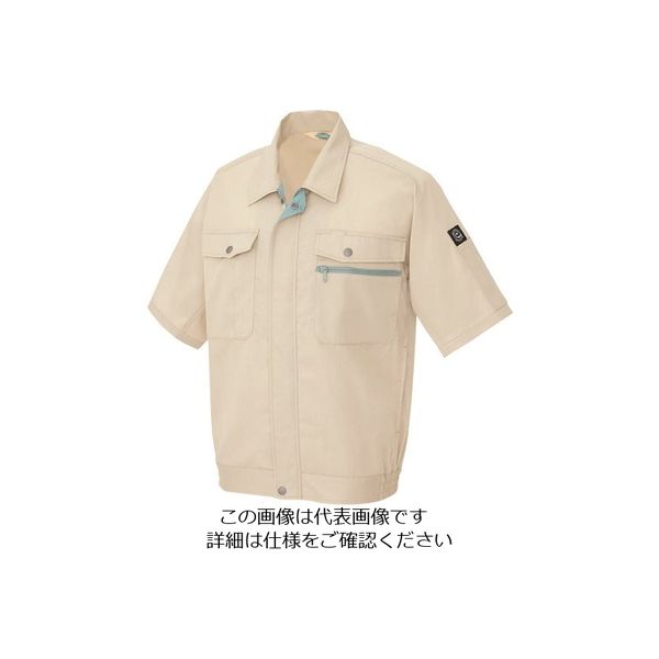 アイトス 半袖ブルゾン(男女兼用) ベージュ LL 5371-002-LL 1着 143-9088（直送品）