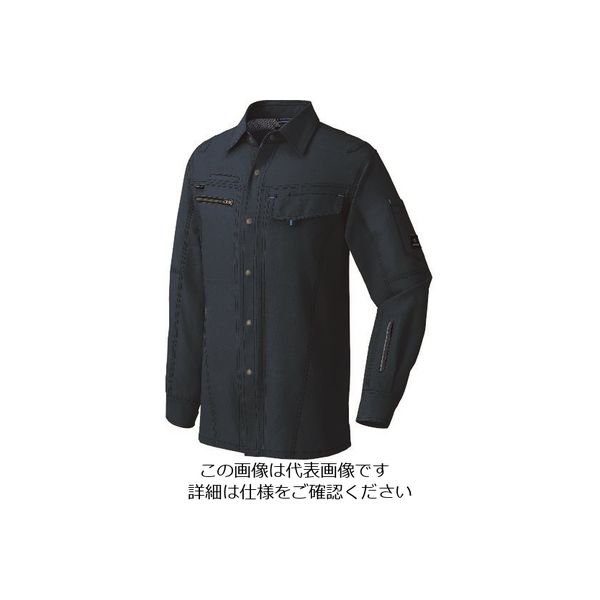 アイトス 長袖シャツ(男女兼用) ディープネイビー 3L 30435-018-3L 1着 144-1146（直送品）