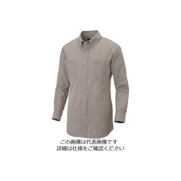 アイトス 長袖ボタンダウンシャツ(コードレーン)(男女兼用) ブラック S 50401-110-S 1着 143-0031（直送品）