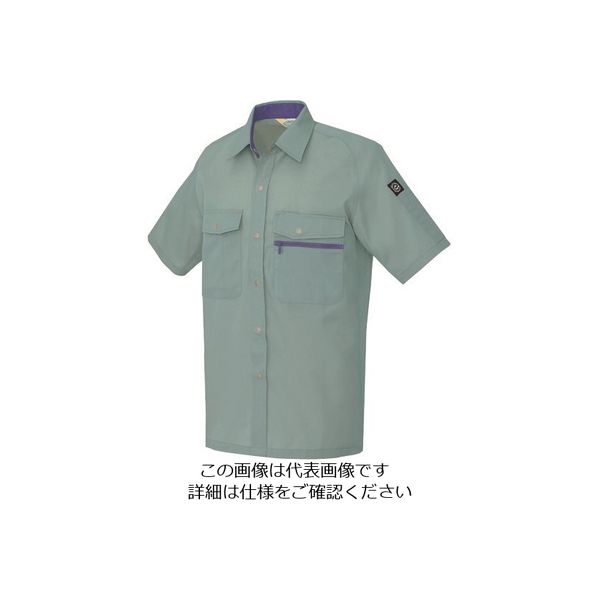 アイトス 半袖シャツ(男女兼用) サファイアブルー 5L 5376-072-5L 1着 143-7807（直送品）