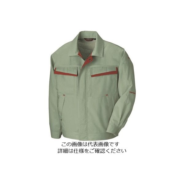 アイトス 長袖サマーブルゾン(配色)(男女兼用) アースグリーン×ワインレッド SS 5570-005-SS 1着 144-7069（直送品）