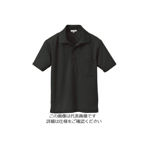 アイトス 吸汗速乾(クールコンフォート)半袖ポロシャツ(男女兼用) ブラック 6L 10579-010-6L 1着 145-0521（直送品）
