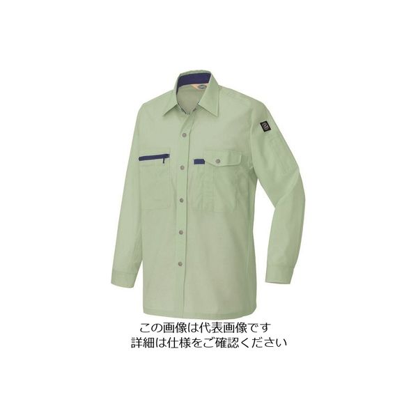 アイトス 長袖シャツ(男女兼用)(薄地) アースグリーン LL 5365-005-LL 1着 143-9368（直送品）