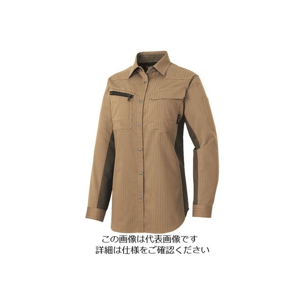 アイトス レディース長袖シャツ(薄地) カーキ 4L 30645-025-4L 1着 144-7494（直送品）