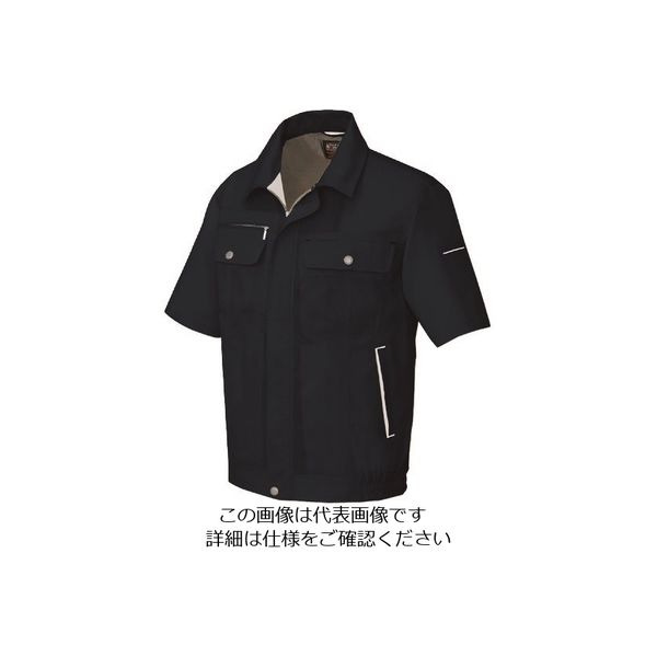 アイトス 半袖ブルゾン(男女兼用) ブラック×シルバーグレー 5L 5561-010-5L 1着 144-0708（直送品）