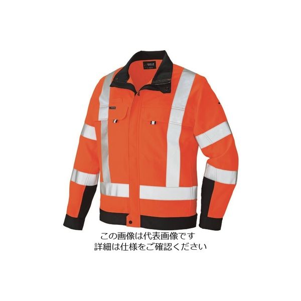 アイトス 長袖ブルゾン(男女兼用) ハイパーオレンジ×ネイビー 3L 2730-093-3L 1着 144-5322（直送品）