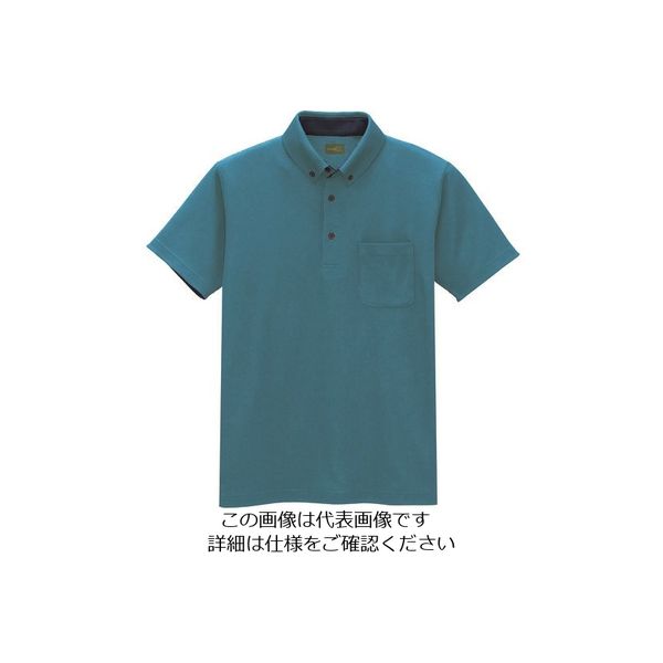 アイトス 制電半袖ポロシャツ(男女兼用) ピーコックブルー L 50006-066-L 1着 143-9670（直送品）