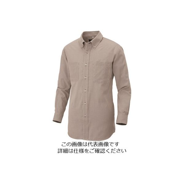 アイトス 長袖ボタンダウンシャツ(コードレーン)(男女兼用) モカ 4L 50401-122-4L 1着 143-9623（直送品）