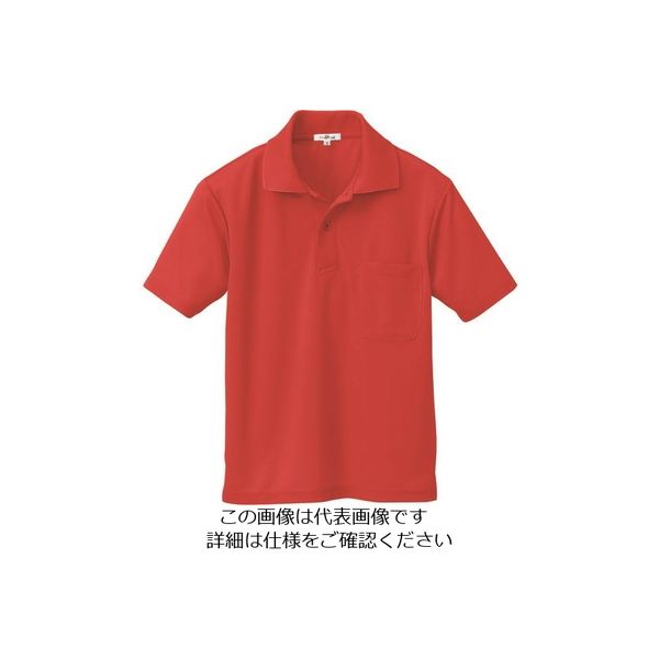 アイトス 吸汗速乾(クールコンフォート)半袖ポロシャツ(男女兼用) レッド SS 10579-009-SS 1着 143-4773（直送品）
