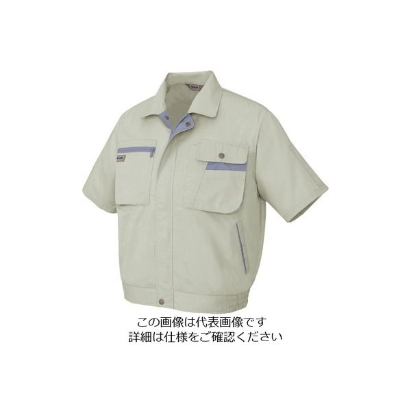 アイトス 半袖ブルゾン(男女兼用) アースグレー×ミストバイオレット M 5321-004-M 1着 142-9485（直送品）