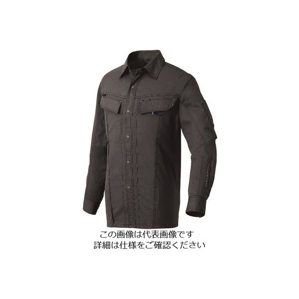 アイトス 長袖シャツ(男女兼用) チャコール 4L 30535-014-4L 1着 144-4300（直送品）