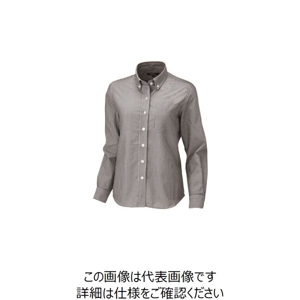 アイトス レディース長袖オックスボタンダウンシャツ グレーストライプ 4L 7871-104-4L 1着 143-4724（直送品）
