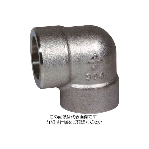 フジトク 高圧用90°エルボ 90E 50A ステンレス SUS304 差し込み 90E-SW-50A-SU4 1個 111-8569（直送品）