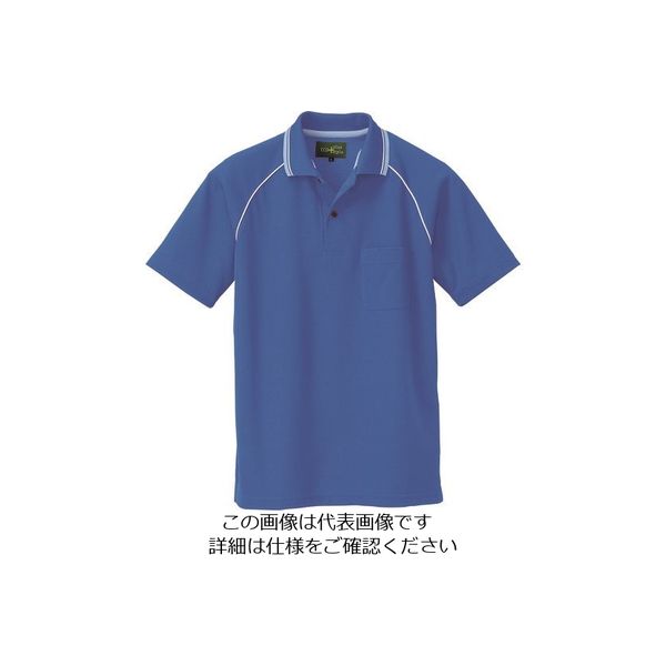 アイトス 制電半袖ポロシャツ(男女兼用) ブルー L 50005-006-L 1着 143-8149（直送品）