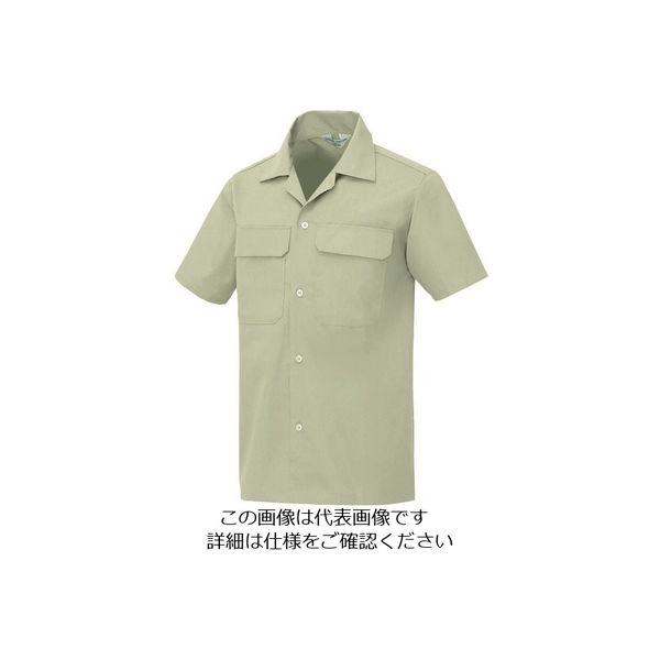 アイトス 半袖シャツ(男女兼用) アースグリーン M 531-005-M 1着 144-5547（直送品）