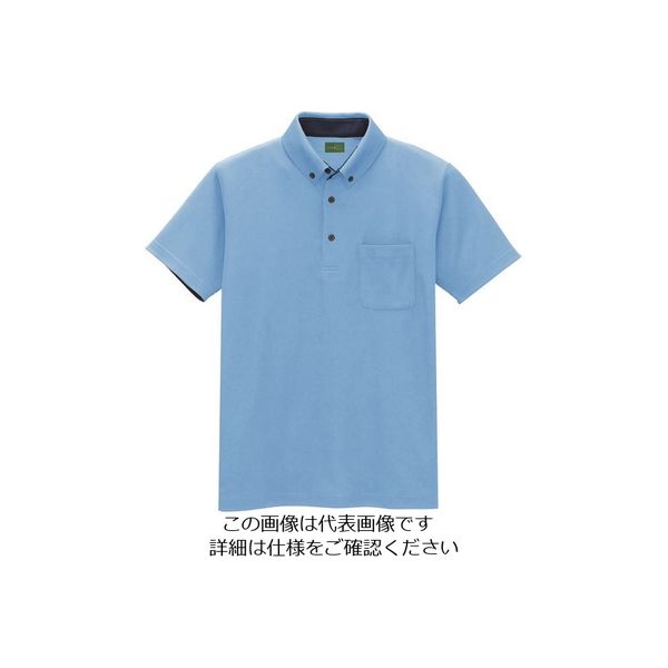 アイトス 制電半袖ポロシャツ(男女兼用) サックス 5L 50006-007-5L 1着 143-8065（直送品）