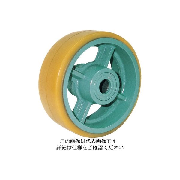 ヨドノ 鋳物重荷重用ウレタン車輪ベアリング入 UHB300X65 1個 131-5630（直送品）