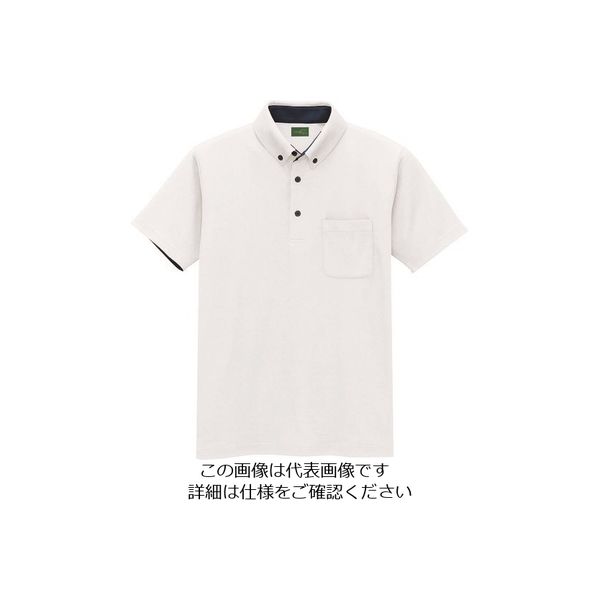 アイトス 制電半袖ポロシャツ(男女兼用) ホワイト SS 50006-001-SS 1着 143-6512（直送品）
