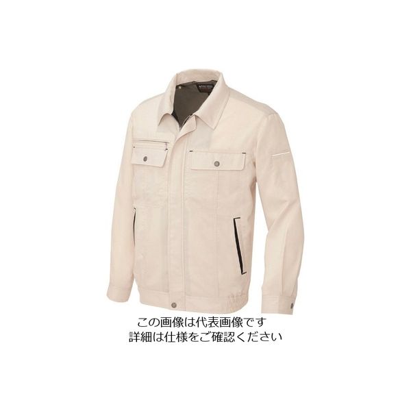 アイトス 長袖サマーブルゾン(男女兼用) ベージュ×ブラック S 5560-002-S 1着 144-8608（直送品）