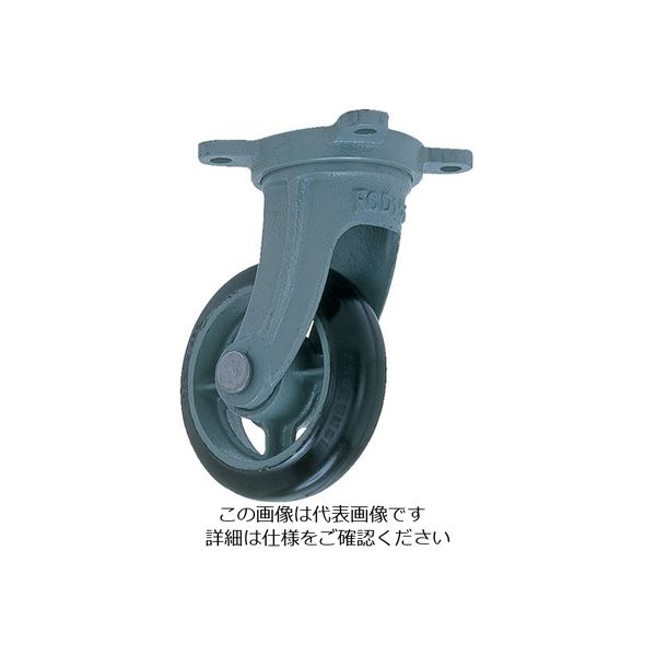 ヨドノ 鋳物中荷重用ゴム車輪自在車付ベアリング入 100φ SB-G100 1個 131-8795（直送品）
