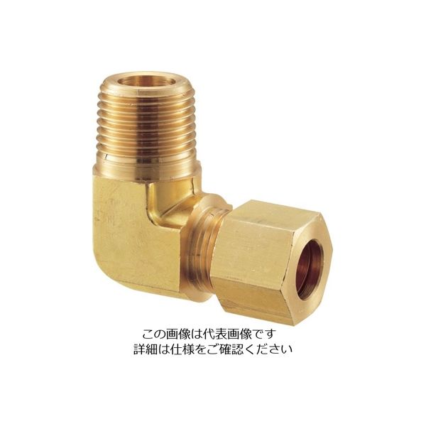 フジトク 黄銅製ハーフエルボ Φ15×3/8B 銅管用 くい込み継手 GL2-15X3/8B 1個 810-6512（直送品）