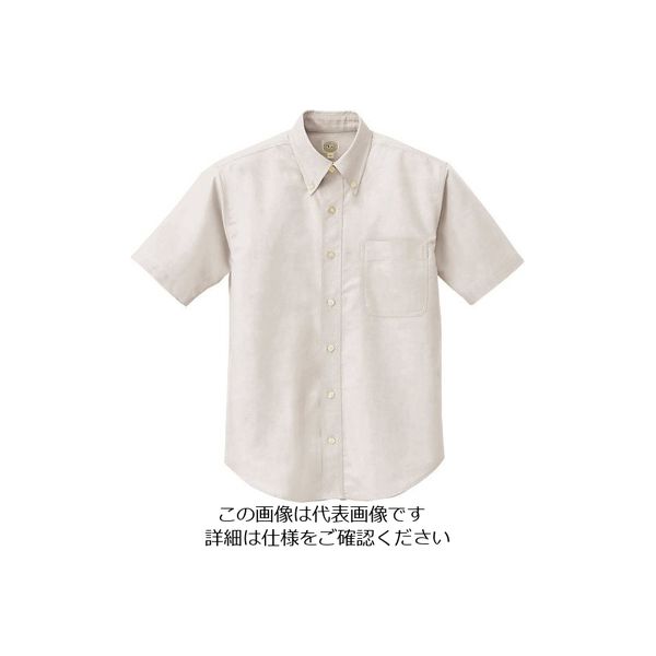 アイトス 半袖T/Cオックスボタンダウンシャツ(男女兼用) ホワイト 5L 7823-001-5L 1着 144-7354（直送品）