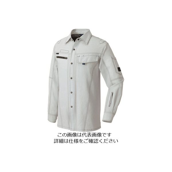 アイトス 長袖シャツ(男女兼用) ライトグレー L 30435-004-L 1着 143-8025（直送品）