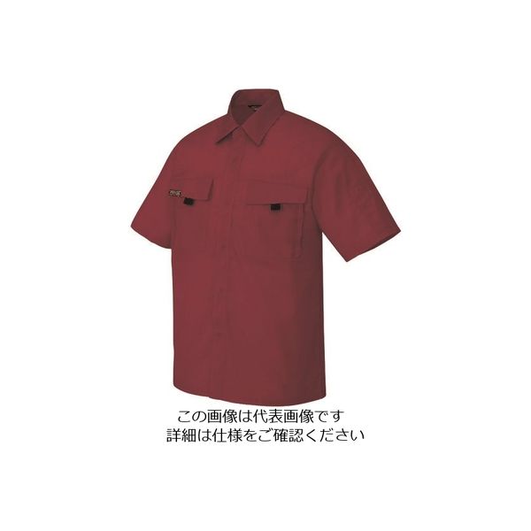 アイトス 半袖シャツ(男女兼用) ワインレッド M 5576-009-M 1着 143-3133（直送品）
