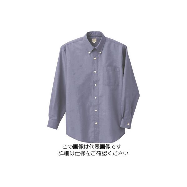 アイトス 長袖T/Cオックスボタンダウンシャツ(男女兼用) ネイビー SS 7822-008-SS 1着 144-5833（直送品）