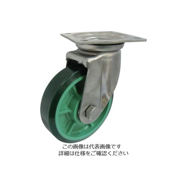 ヨドノ 樹脂製ウレタンゴム車輪ステンレス製自在車付 200 PNUJA200 1個 132-0326（直送品）