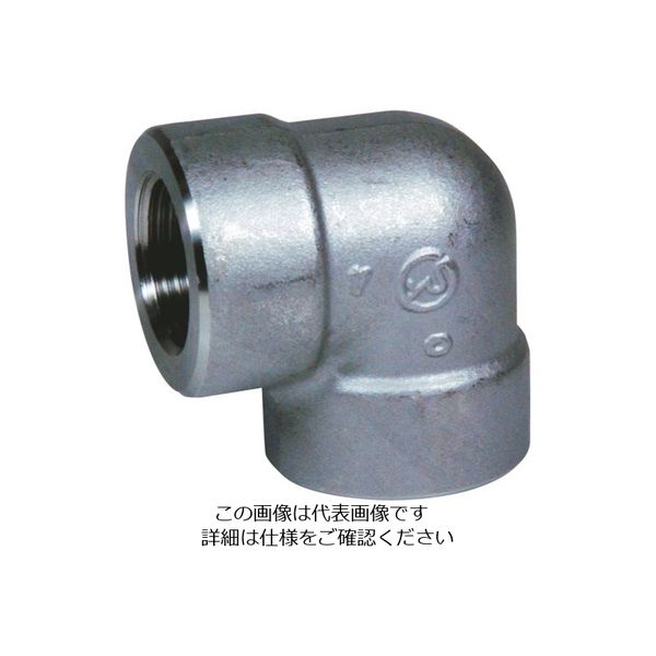 フジトク 高圧用90°エルボ 90E 50A ステンレス SUS304 ねじ込み 90E-PT-50A-SU4 1個 111-7003（直送品）