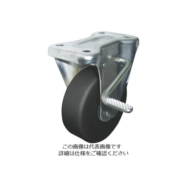 ヨドノ 導電MCナイロン車輪(ベアリング入)固定金具ストッパー付 EMC-KB130CD 1個 857-3219（直送品）