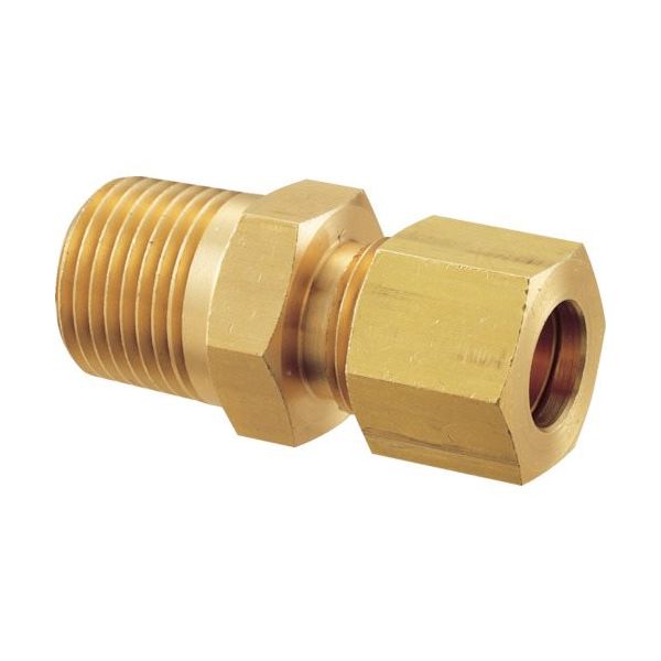 フジトク 黄銅製ハーフユニオン Φ15×3/4B 銅管用 くい込み継手 GC-15X3/4B 1個 810-6508（直送品）