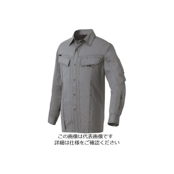アイトス 長袖シャツ(男女兼用) アイアンブルー 4L 30535-086-4L 1着 143-7967（直送品）