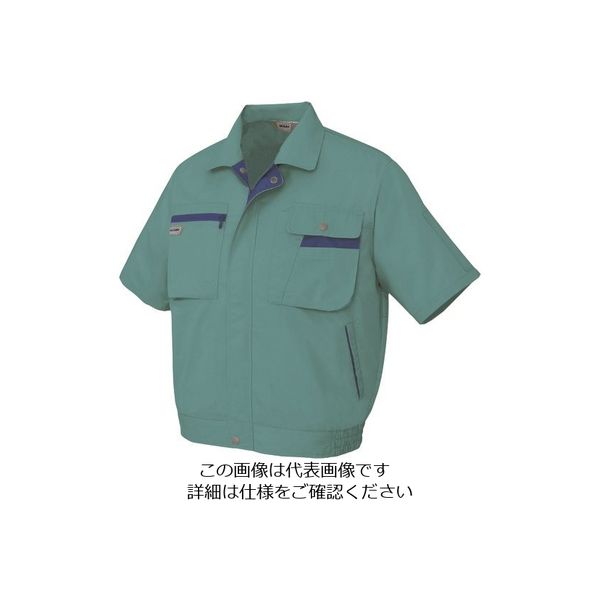 アイトス 半袖ブルゾン(男女兼用) ターコイズ×ネイビー SS 5321-027-SS 1着 143-9093（直送品）