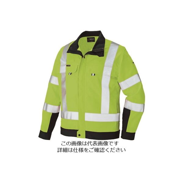 アイトス 長袖ブルゾン(男女兼用) ハイパーイエロー×ネイビー L 2730-091-L 1着 144-3690（直送品）