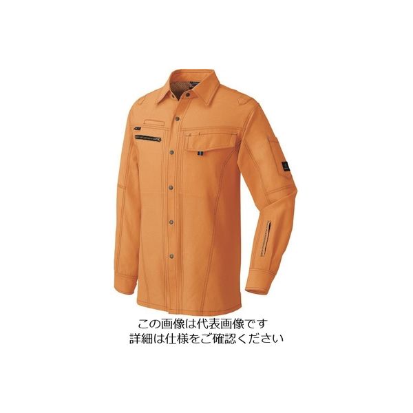 アイトス 長袖シャツ(男女兼用) オレンジ 6L 30435-063-6L 1着 143-9590（直送品）
