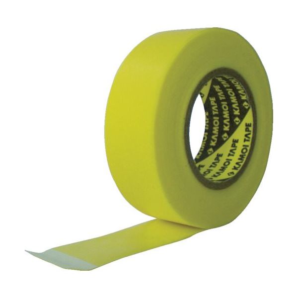 カモ井 マスキングテープ車両塗装用 幅100mm×長さ18m イエロー KABUKISJAN-100 1セット(10巻:1巻×10個)（直送品）
