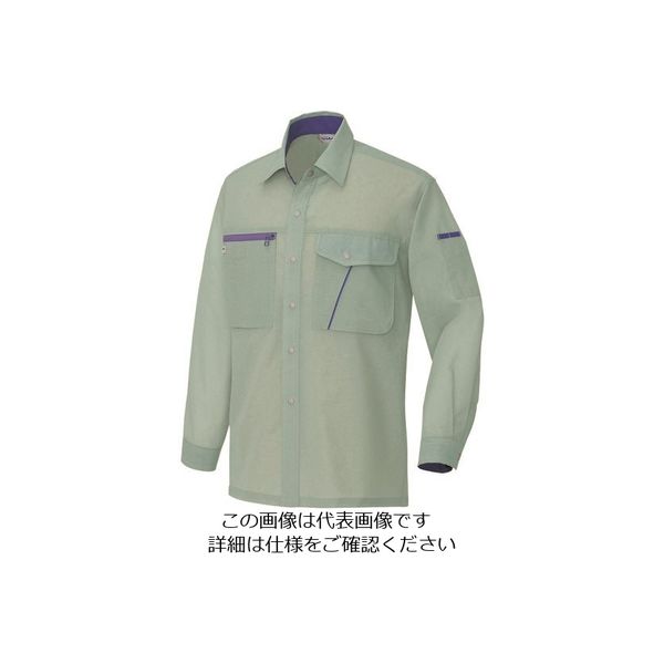 アイトス 長袖シャツ(男女兼用) グリーン M 235-015-M 1着 144-5505（直送品）
