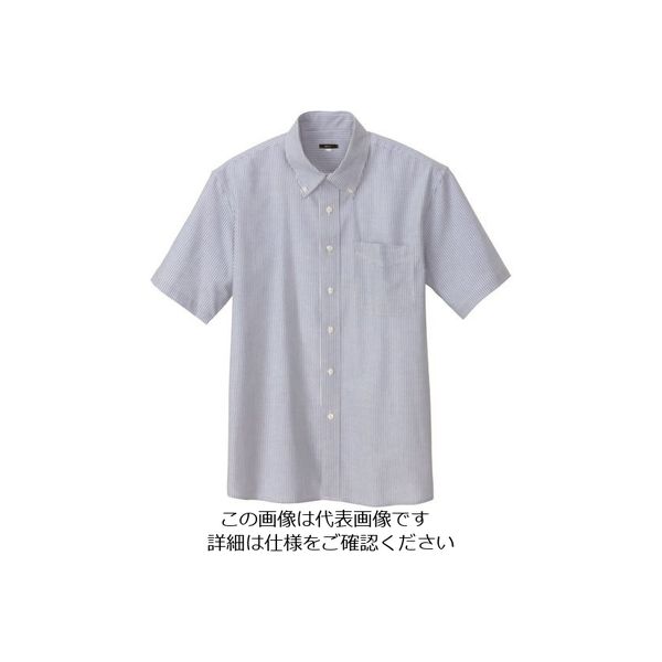 アイトス メンズ半袖オックスボタンダウンシャツ サックスストライプ 4L 7872-107-4L 1着 144-5823（直送品）