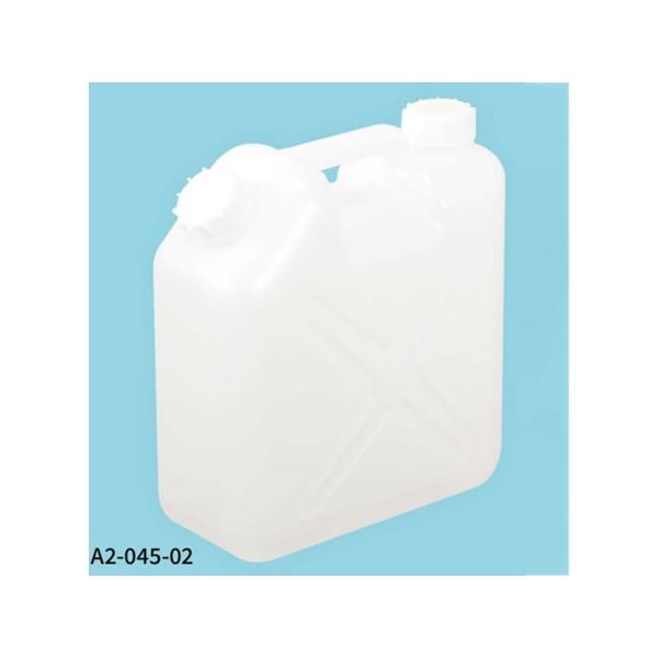 三宝化成 角型瓶 10L 両口 S型(C/P)ノズル無タイプ・キャップ付 9本入 A2-045-02 1袋(9本) 67-2983-08（直送品）