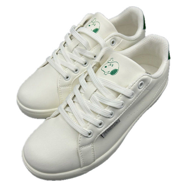 コマリヨー スヌーピー コートタイプスニーカー WHT/GRN 24.0cm