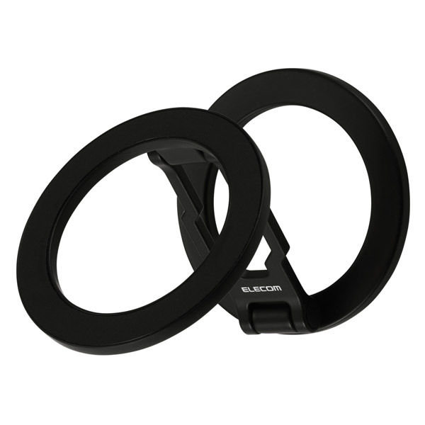 スマホスタンド 両面マグネット 折りたたみ 360度回転 角度調整 ブラック P-DSCMPWM01BK エレコム 1個（直送品）