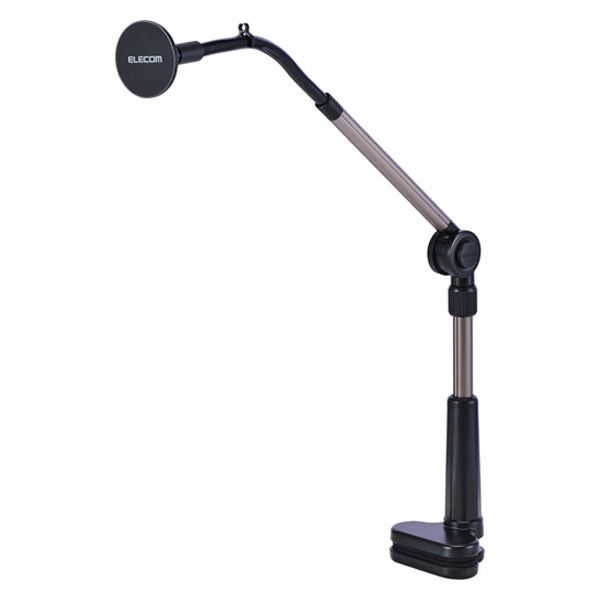 マグネット スマホスタンド アーム クランプ式 360度回転 折りたたみ ブラック P-DSLARMM25BK エレコム 1個（直送品）