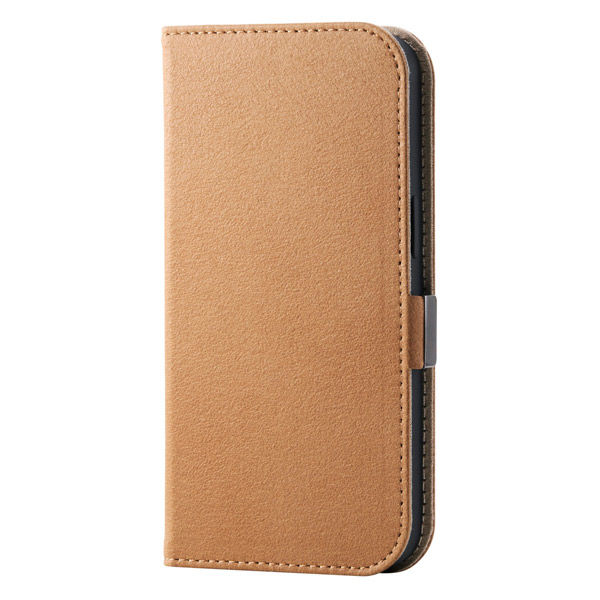 iPhone 16e ケース レザー 手帳型 衝撃吸収 スエード ジンジャー PM-A25SPLFUSYL エレコム 1個（直送品）