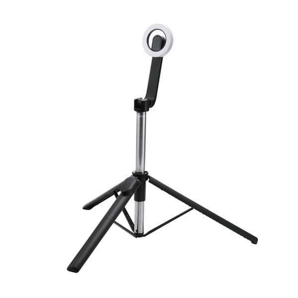 三脚 自撮り棒 マグネット スマホスタンド 最大1400mm 360度回転 ブラック P-STSRM01100BK エレコム 1個（直送品）