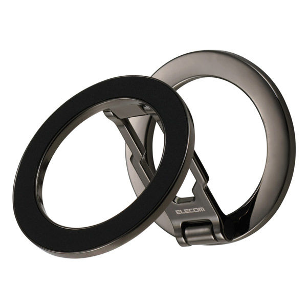 スマホスタンド 両面マグネット 360度回転 角度調整 ガンメタブラック PWDSCMPWM01BK エレコム 1個（直送品）
